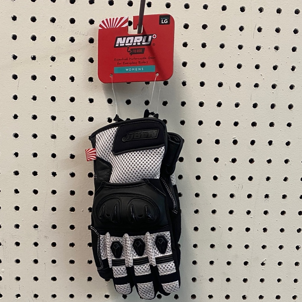 NORU Women's Black and White Mesh Riding Gloves